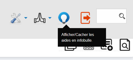 Icône d’aide intégrée – afficher/masquer les infobulles d’assistance