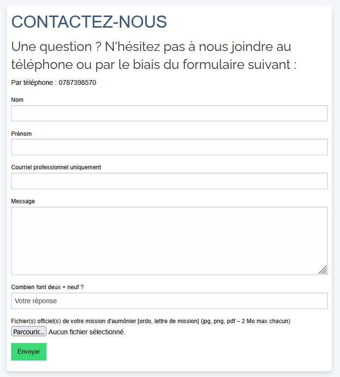 Formulaire de demande de compte Shopital